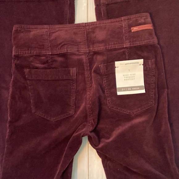 NWT Anthropologie High-Rise Pilcro Deep Wine Colored Corduroy Trousers S… - Picture 4 of 8